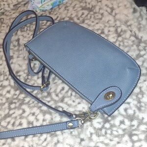 Blue Crossbody Convertible Purse/Clutch/Wristlet